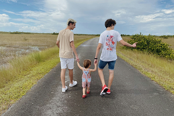 Family walking on a trail Accessible walks