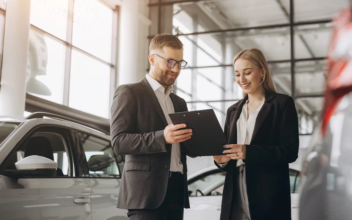 Customer and sales person