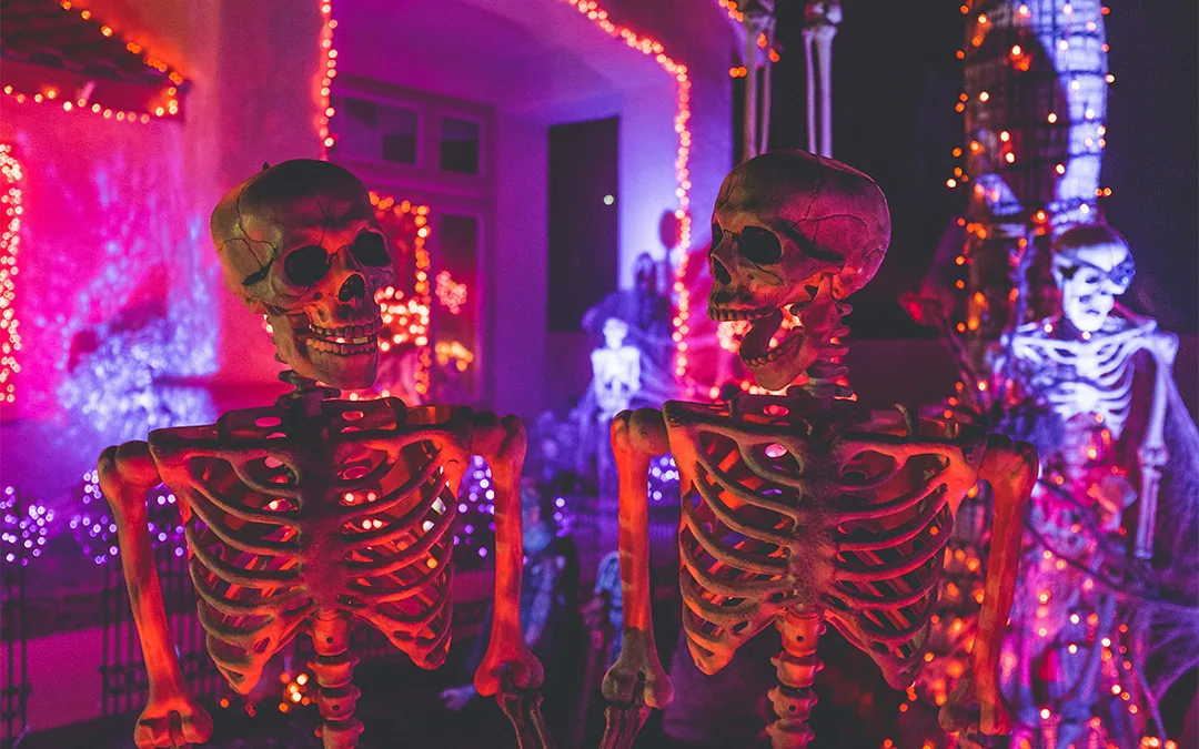 Halloween party skeletons