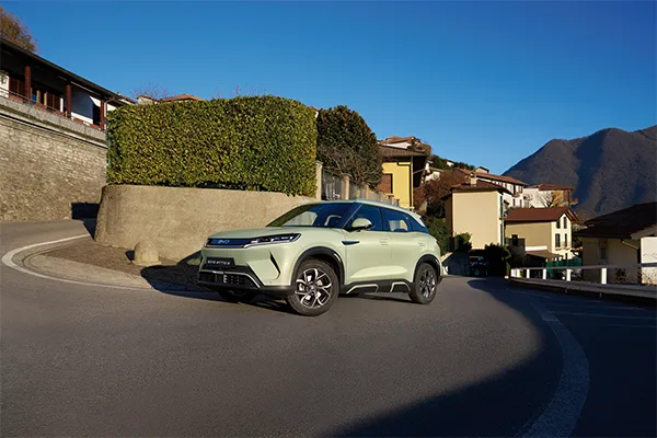 BYD ATTO 2 outside in green