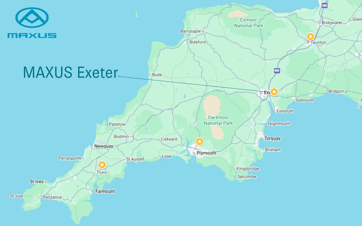 map of the South West of England